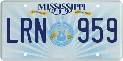 MS license plate LRN959