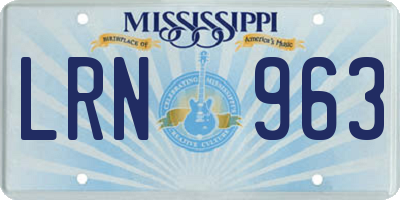 MS license plate LRN963