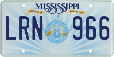 MS license plate LRN966