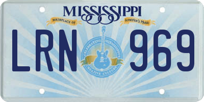 MS license plate LRN969