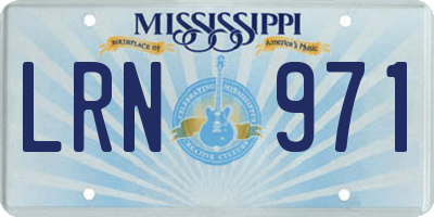 MS license plate LRN971