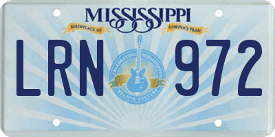 MS license plate LRN972