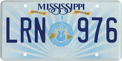 MS license plate LRN976
