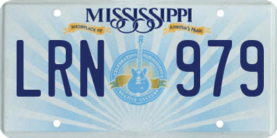 MS license plate LRN979