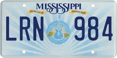 MS license plate LRN984