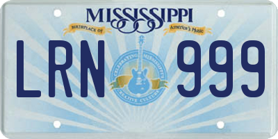 MS license plate LRN999