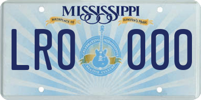 MS license plate LRO000
