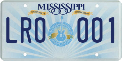 MS license plate LRO001