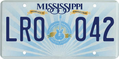 MS license plate LRO042