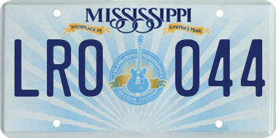 MS license plate LRO044