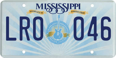 MS license plate LRO046