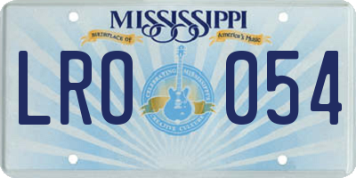 MS license plate LRO054