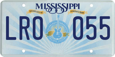 MS license plate LRO055