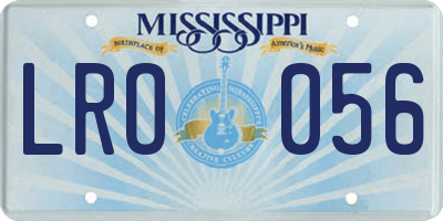 MS license plate LRO056