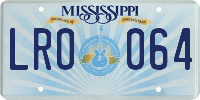 MS license plate LRO064