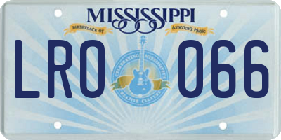 MS license plate LRO066