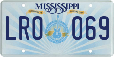 MS license plate LRO069