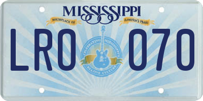 MS license plate LRO070