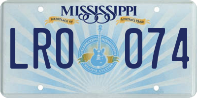 MS license plate LRO074