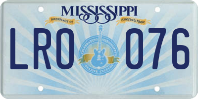 MS license plate LRO076