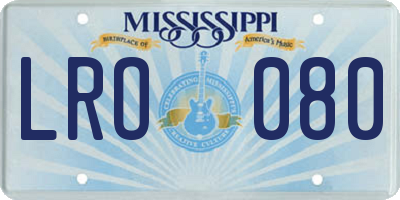 MS license plate LRO080