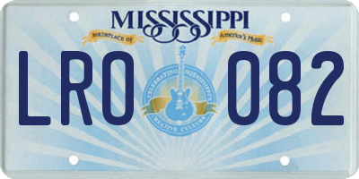 MS license plate LRO082