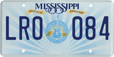 MS license plate LRO084
