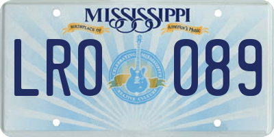 MS license plate LRO089