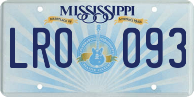MS license plate LRO093