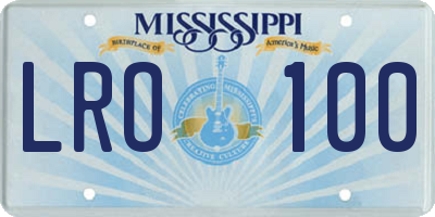MS license plate LRO100