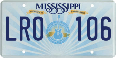 MS license plate LRO106