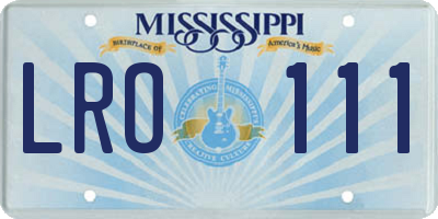 MS license plate LRO111