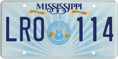 MS license plate LRO114