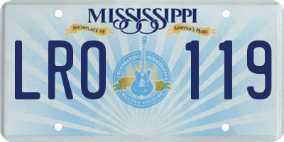 MS license plate LRO119