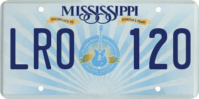 MS license plate LRO120