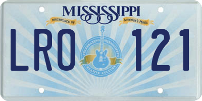 MS license plate LRO121