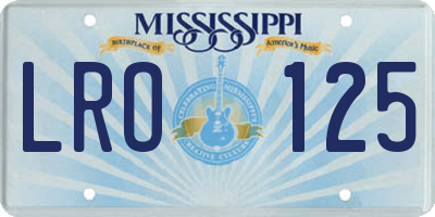 MS license plate LRO125