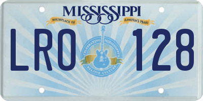 MS license plate LRO128