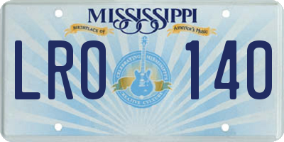 MS license plate LRO140