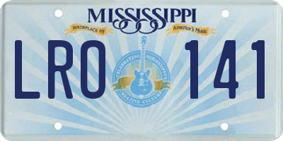 MS license plate LRO141