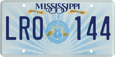 MS license plate LRO144