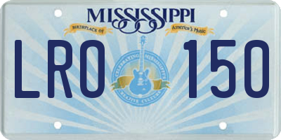 MS license plate LRO150