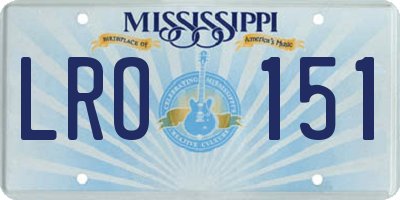 MS license plate LRO151