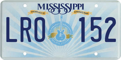 MS license plate LRO152