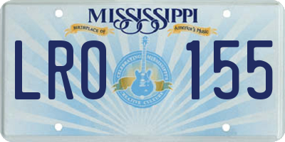 MS license plate LRO155