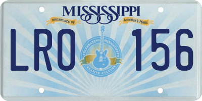 MS license plate LRO156