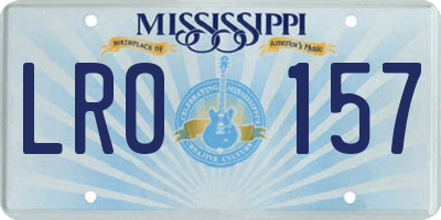 MS license plate LRO157