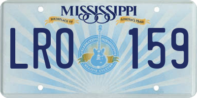 MS license plate LRO159