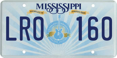 MS license plate LRO160