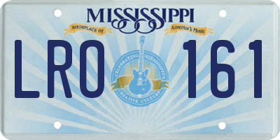 MS license plate LRO161